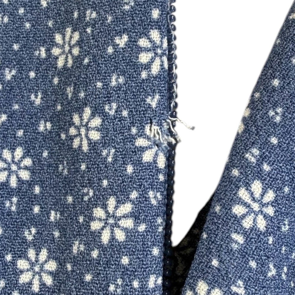 Levi's Floral Mini Sun Dress S Blue Flutter Sleeve Beth Dutton Westerncore 90s - Picture 6 of 9